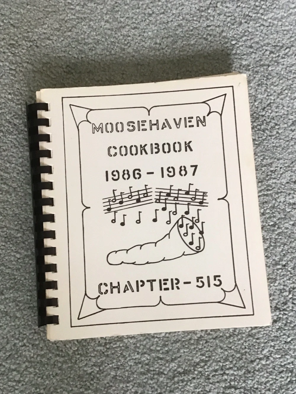 1986-1987 - White and Black Spiral Recipe Book